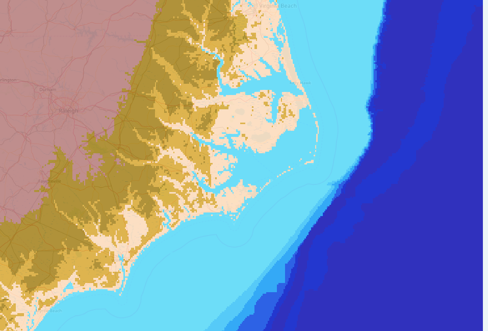 Outer Banks with current sea level