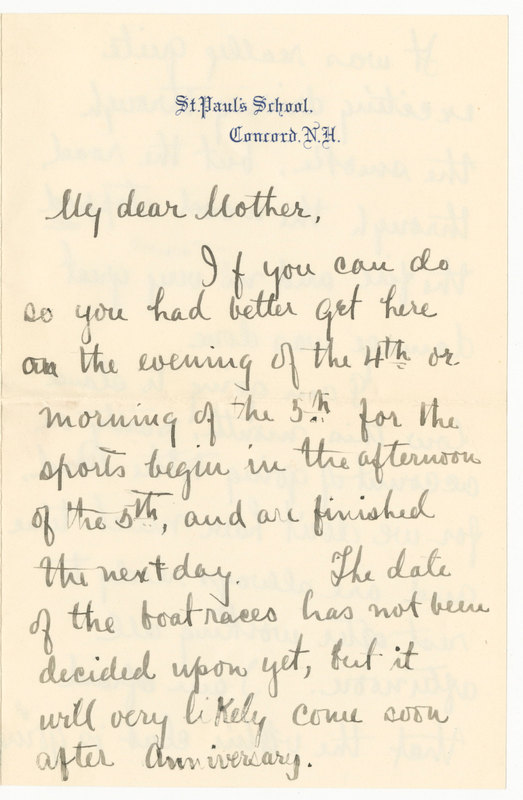 Letter from J.G. Averell to Emily Sibley Watson, May 26, 1895<br />
