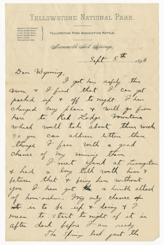 Letter from James Sibley Watson to Emily Sibley Watson, September 5, 1890<br />

