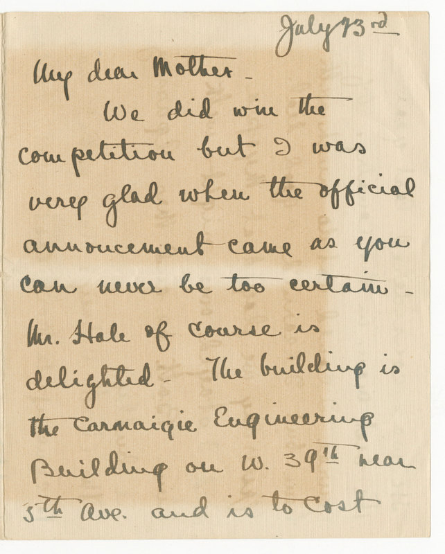 Letter from James G. Averell to Emily Sibley Watson, July 23, 1904