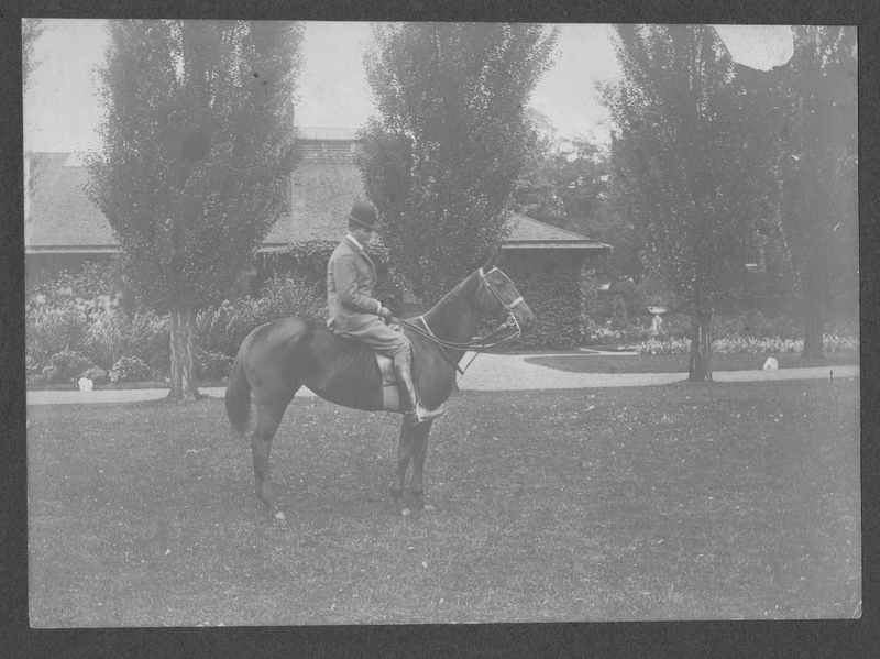 J.G. Averell on horseback