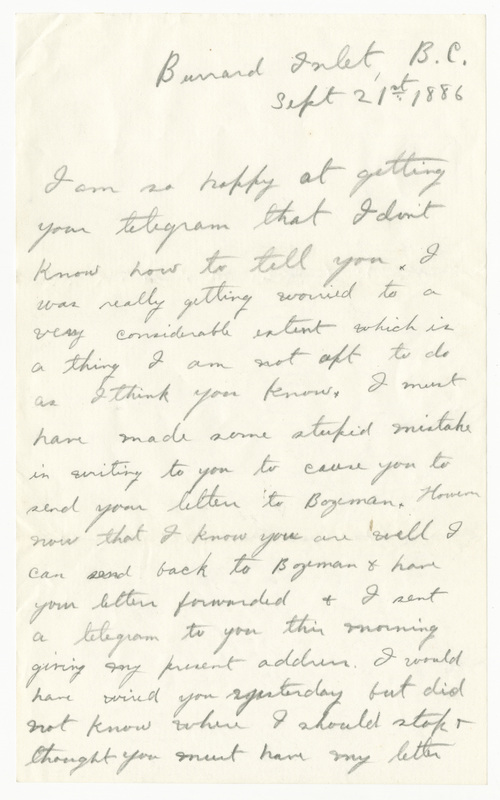 Letter from James Sibley Watson to Emily Sibley Watson, September 21, 1886<br />
