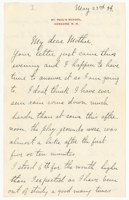 Letter from J.G. Averell to Emily Sibley Watson, May 23, 1894<br />
