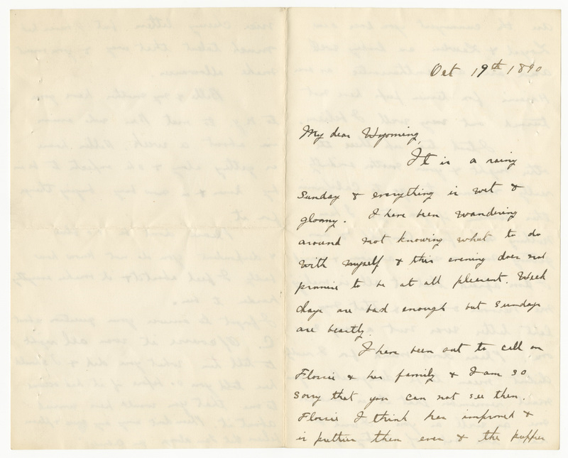 Letter from James Sibley Watson to Emily Sibley Watson, October 19, 1890<br />
