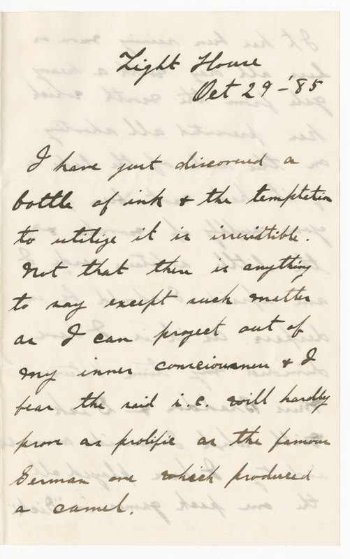 Letter from James Sibley Watson to Emily Sibley Watson, October 29, 1885<br />
