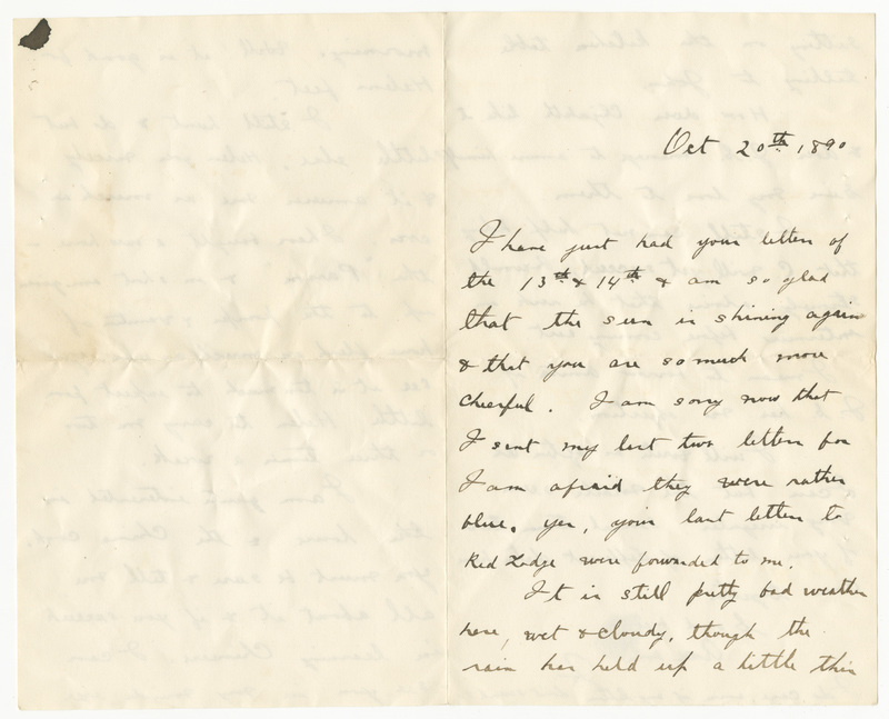 Letter from James Sibley Watson to Emily Sibley Watson, October 20, 1890<br />
