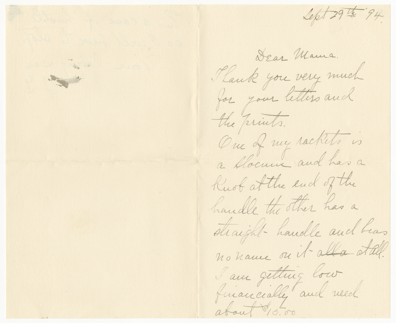 Letter from James G. Averell to Emily Sibley Watson, September 29, 1894