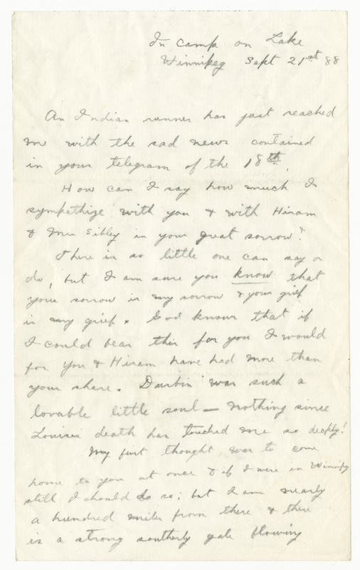 Letter from James Sibley Watson to Emily Sibley Watson, September 21, 1888<br />
