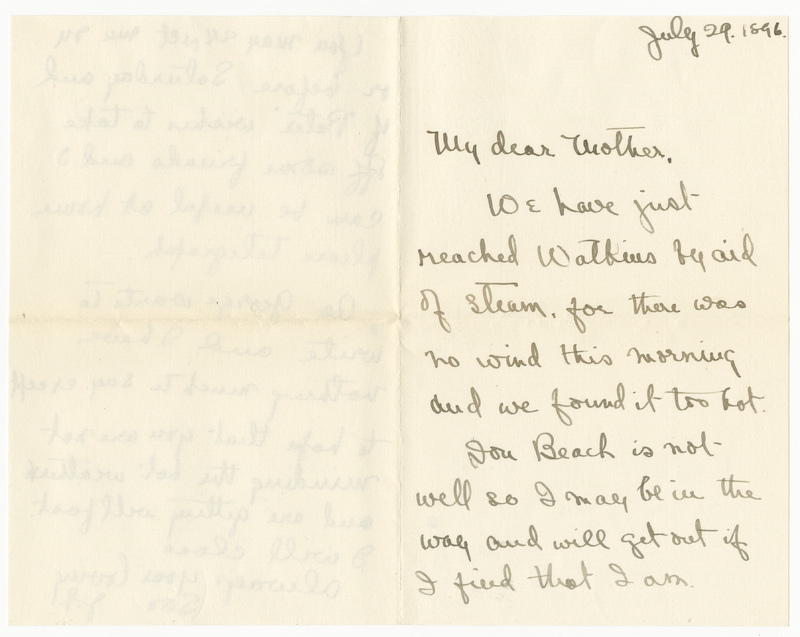 Letter from James G. Averell to Emily Sibley Watson, July 29, 1896