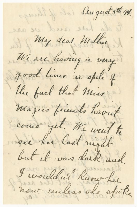Letter from James G. Averell to Emily Sibley Watson, August 5, 1894