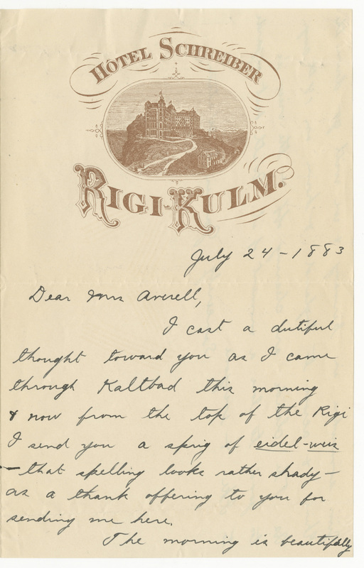 Letter from James Sibley Watson to Emily Sibley Watson, July 24, 1883