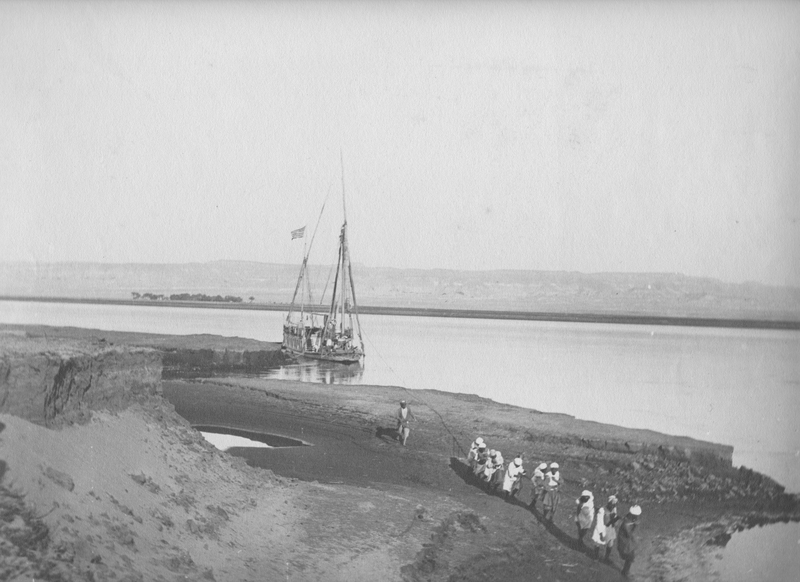 Pulling the boat, Egypt, 1893