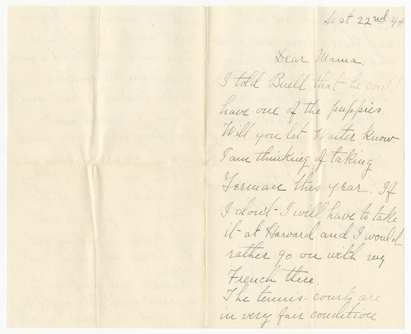 Letter from James G. Averell to Emily Sibley Watson, September 22, 1894