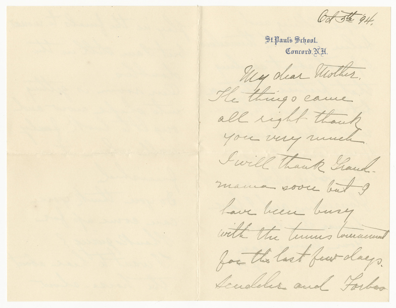 Letter from James G. Averell to Emily Sibley Watson, October 5, 1894