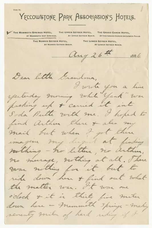 Letter from James Sibley Watson to Emily Sibley Watson, August 26, 1886<br />
