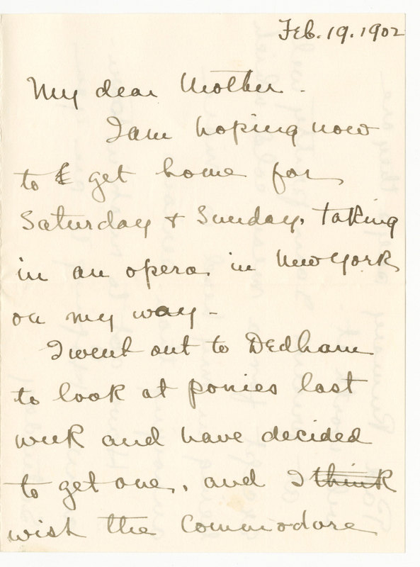 Letter from James G. Averell to Emily Sibley Watson, February 19, 1902