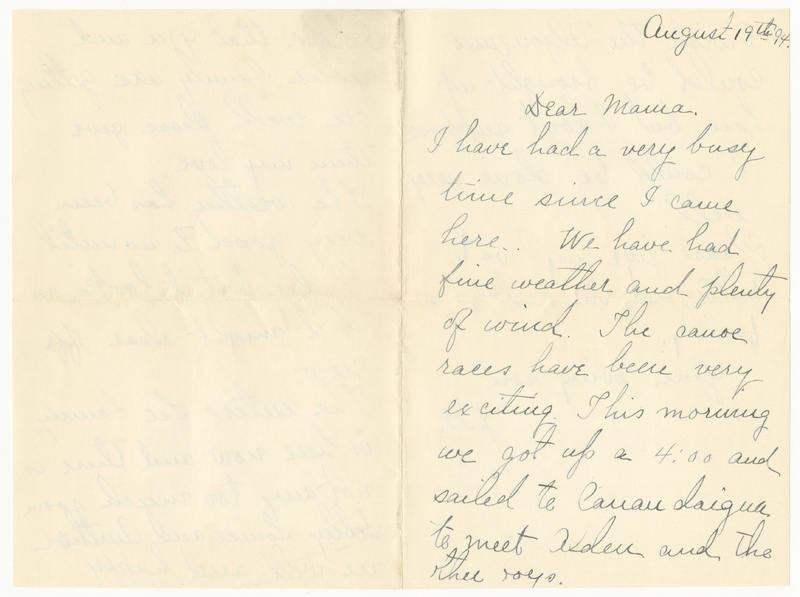 Letter from James G. Averell to Emily Sibley Watson, August 19, 1894