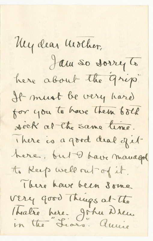 Letter from James G. Averell to Emily Sibley Watson, January 16, 1899
