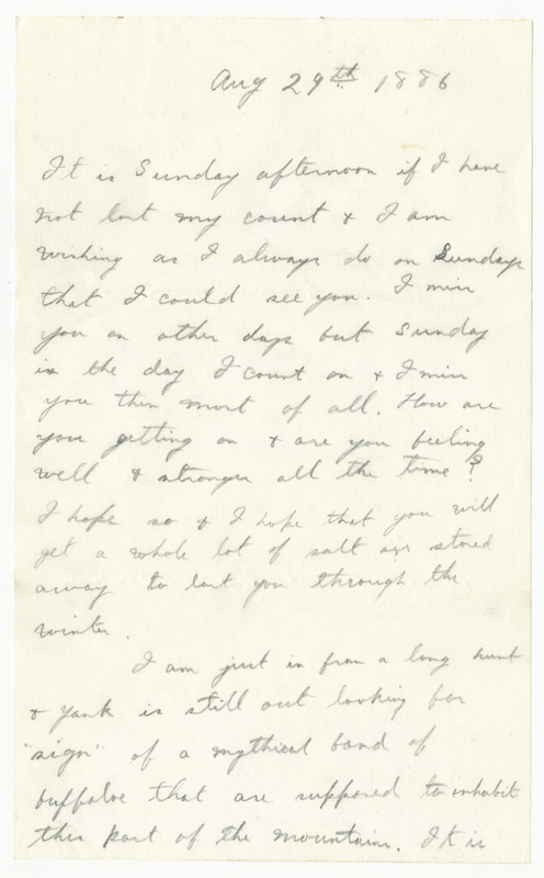 Letter from James Sibley Watson to Emily Sibley Watson, August 29, 1886<br />
