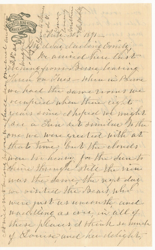 Letter from Elizabeth Maria Tinker Sibley to Emily Sibley<br />
Watson, July 30, 1891
