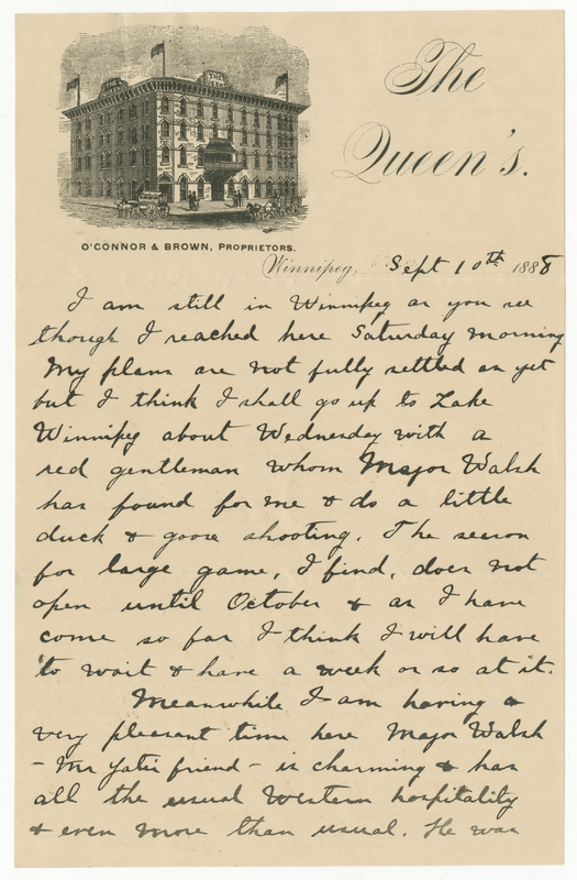 Letter from James Sibley Watson to Emily Sibley Watson, September 10, 1888<br />
