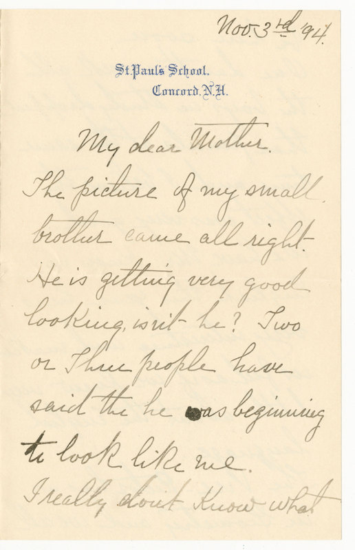 Letter from James G. Averell to Emily Sibley Watson, November 3, 1894