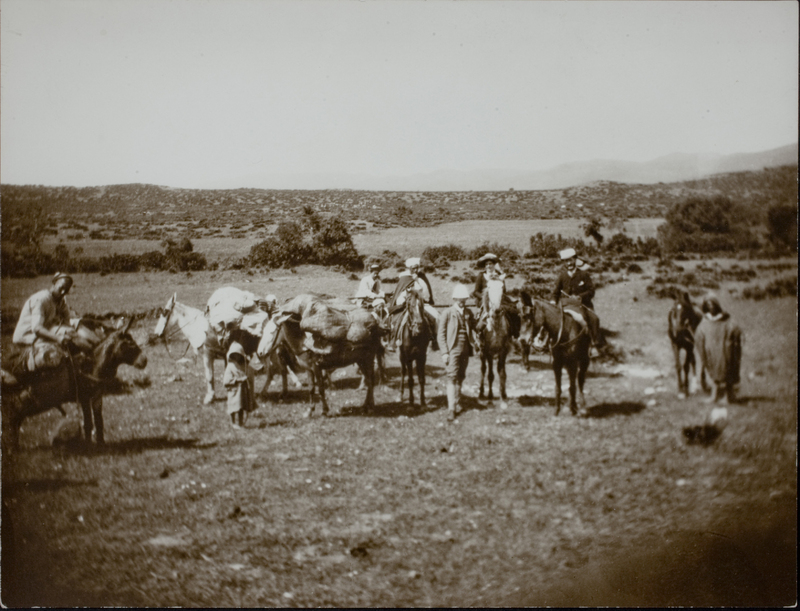 Our caravan ready to start from camp. El Fondak, Morocco, May 1891