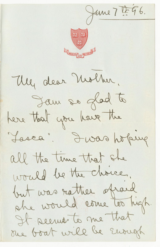 Letter from James G. Averell to Emily Sibley Watson, June 7, 1896