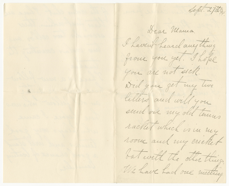 Letter from James G. Averell to Emily Sibley Watson, September 27, 1894