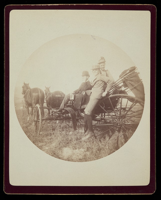 Fair day at Santa Barbara, Cal. Sep. 24th 1890 (J.G. Averell leaning against wheel).<br />
