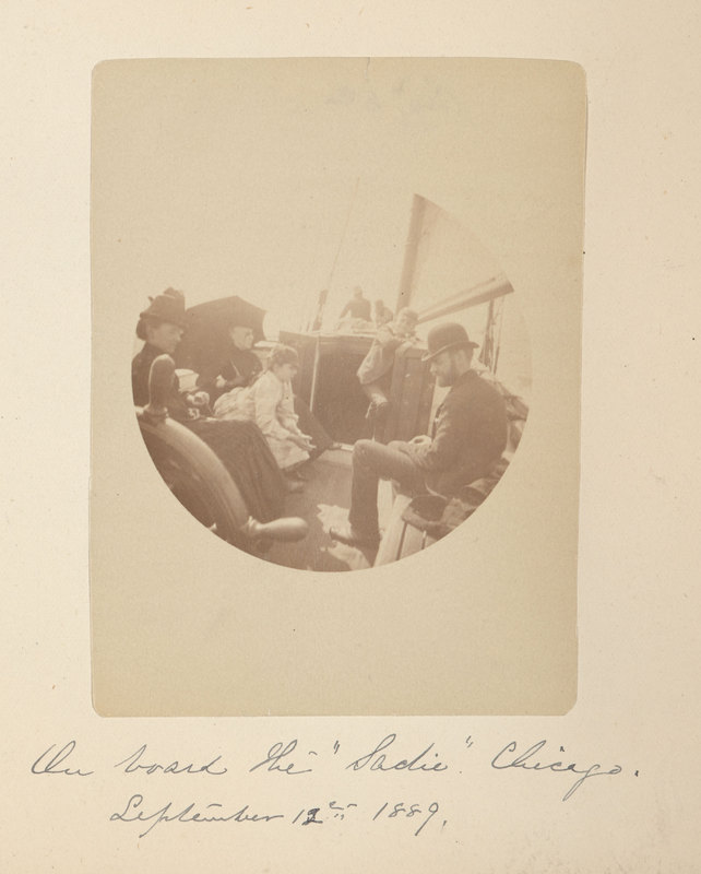 On board the "Sadie." Chicago. September 12th 1889.<br />

