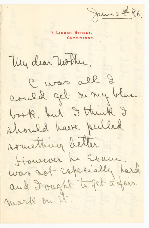 Letter from James G. Averell to Emily Sibley Watson, June 2, 1896