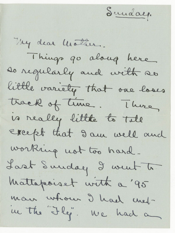 Letter from James G. Averell to Emily Sibley Watson, October 28, 1900