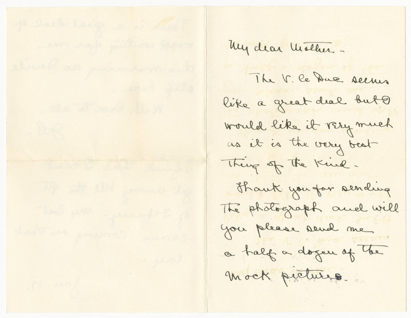 Letter from James G. Averell to Emily Sibley Watson, January 17, 1900