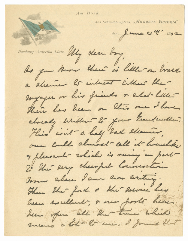 Letter from Emily Sibley Watson to James G. Averell, June 21, 1902