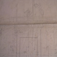 Detail of measured drawing of the Tempio Malatestiano in Rimini, Italy