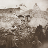 Women on the walls and house tops waiting for the procession Tetouan May 1891