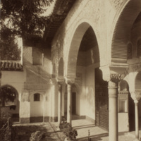 Granada.  Exterior de la galeria en Generalife.