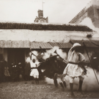 Moorish soldiers dancing the "Fantasia" Tetouan May 1891