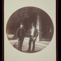 Mr. R. B. and Mr. Geo. Canfield. "The Arlington" Santa Barbara, Cal. Oct. 1890<br />

