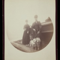Mrs. Albert Canfield, Miss Martin & "Daisy." Santa Barbara, Oct. 1890.