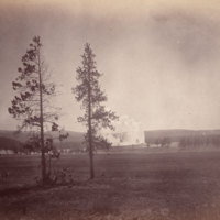 View of geyser from a distance, Yellowstone National Park<br />
