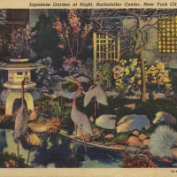 2868. Japanese Garden at Night, Rockefeller Center, New York City (1941)