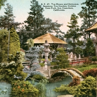 3410. Tea House and Entrance, Japanese Tea Garden, Golden Gate Park, San Francisco, California