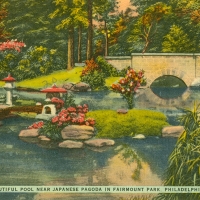 3413. Beautiful Pool Near Japanese Pagoda in Fairmont Park, PA. PH-1