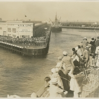 3277. NYK S.S. Chichibu Maru docking at the port of Los Angeles