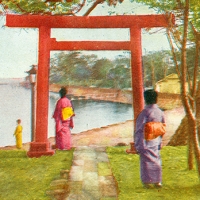 1685. Hommoku Beach, with Torii, Yokohama, Japan (No. 652)