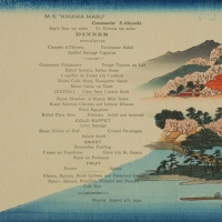 2097. Dinner menu, M.S. Hikawa Maru (N.Y.K., 4 Aug. 1930)