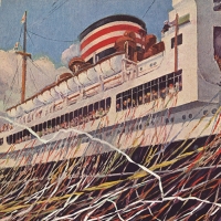 3146. Shouts of Bon Voyage! and Cascades of Paper Ribbons Mingle as N.Y. K. Ship Departs