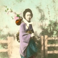 1107. Young woman with flower branch]